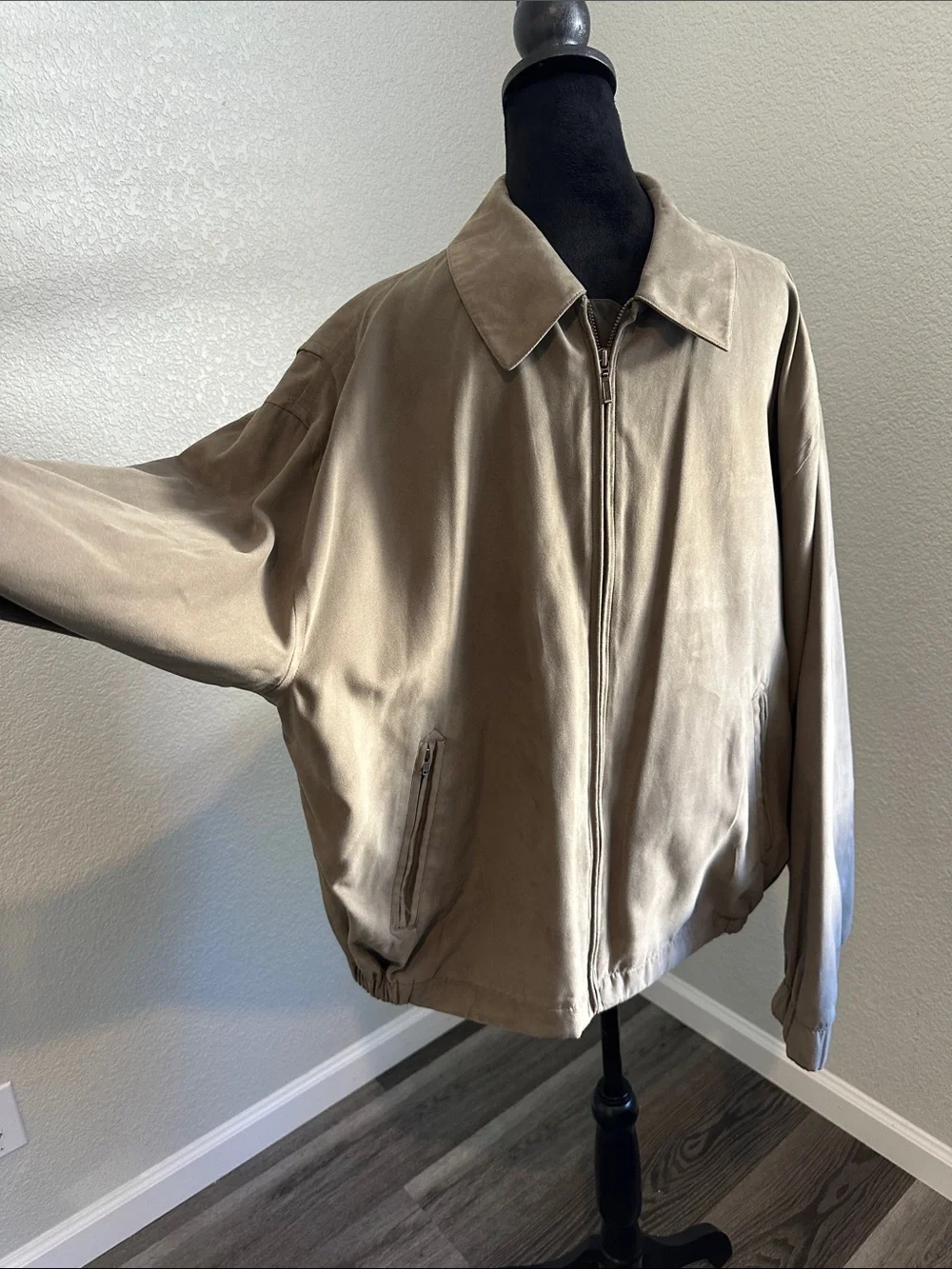 Vintage Gary Player Classic Men's Beige Zip-Front Jacket
